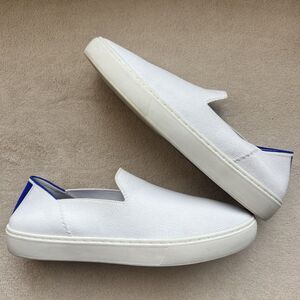 Rothy's The Original Slip-On White Flexible Knit Sneakers Women 9 Slip On Casual